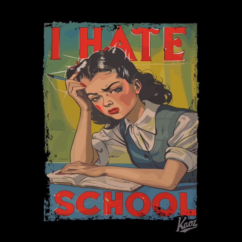 Desperate schoolgirl, I hate school