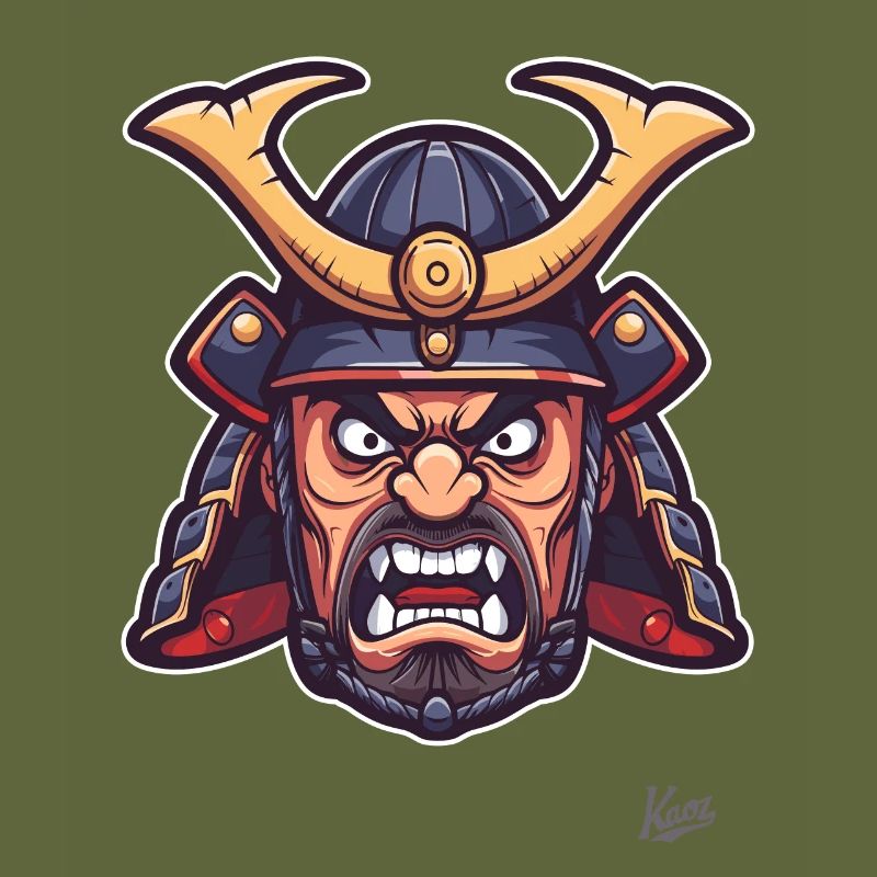 Wütender japanischer Edo-Samurai-Shogun