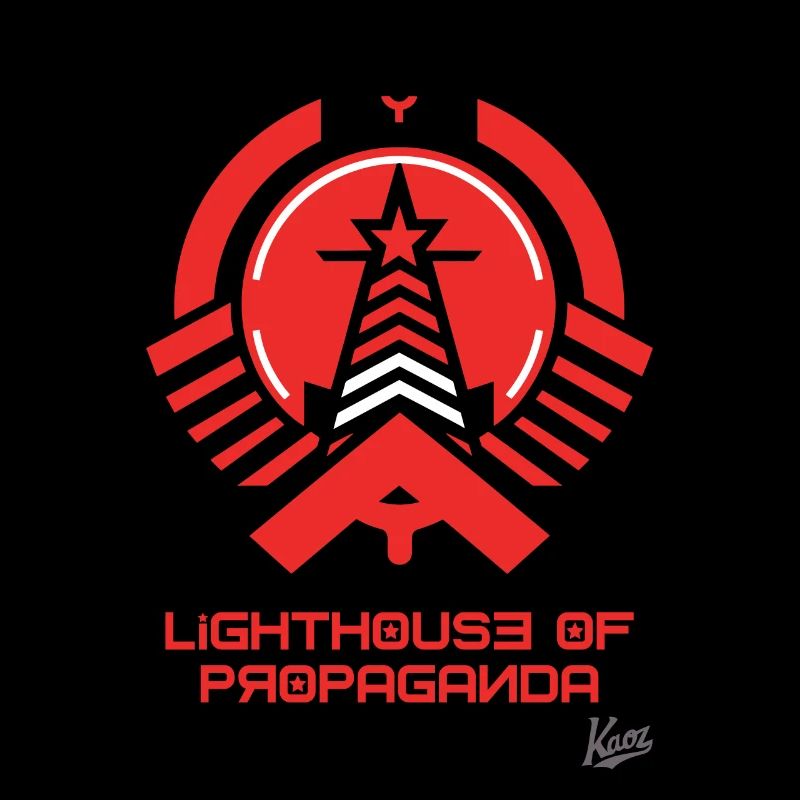 Lighthouse in propaganda style