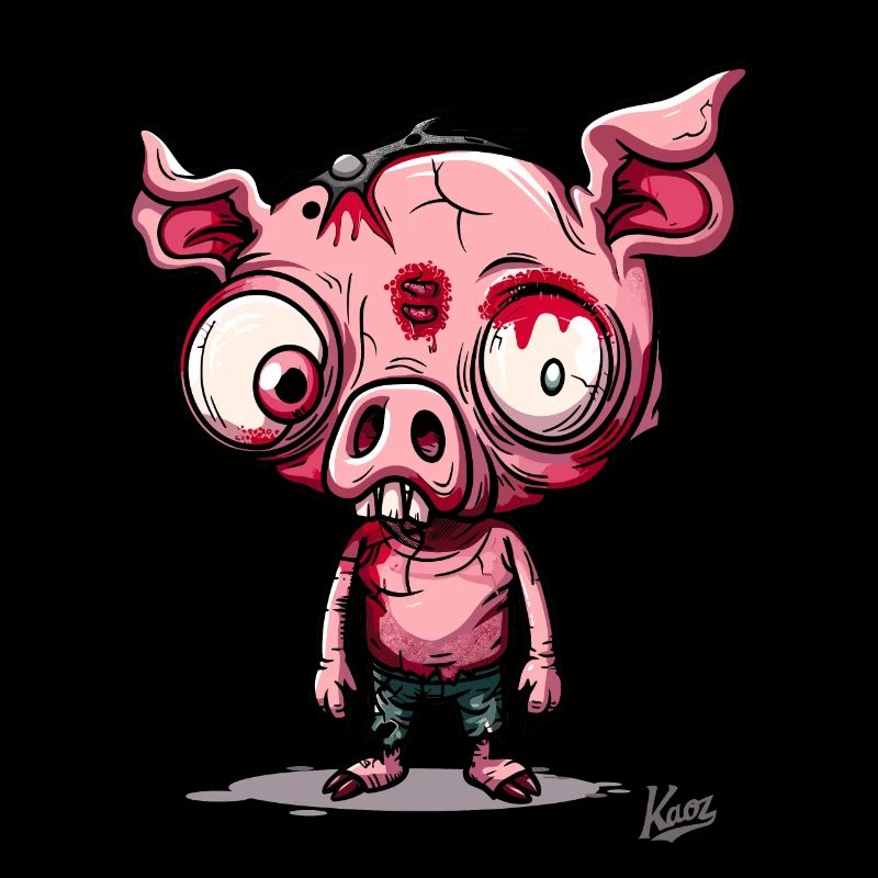 Petit cochon zombie effrayant