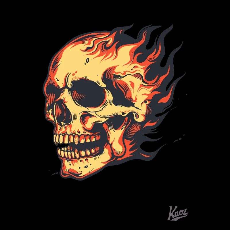 Burning skull