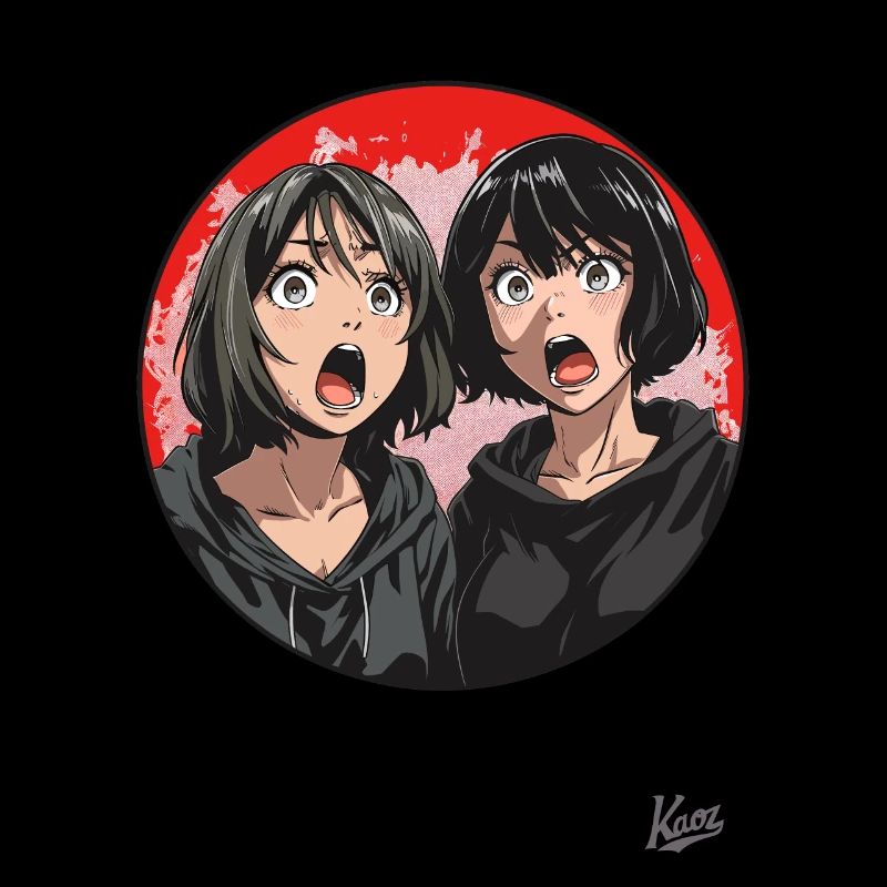 Deux filles de dessin animé émerveillées