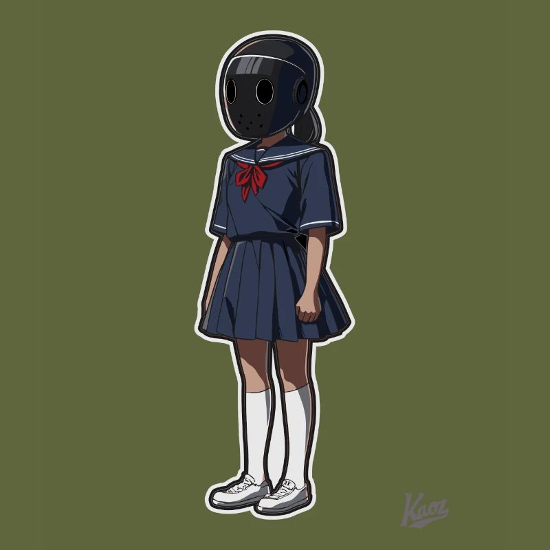 Schulmädchen mit Helm