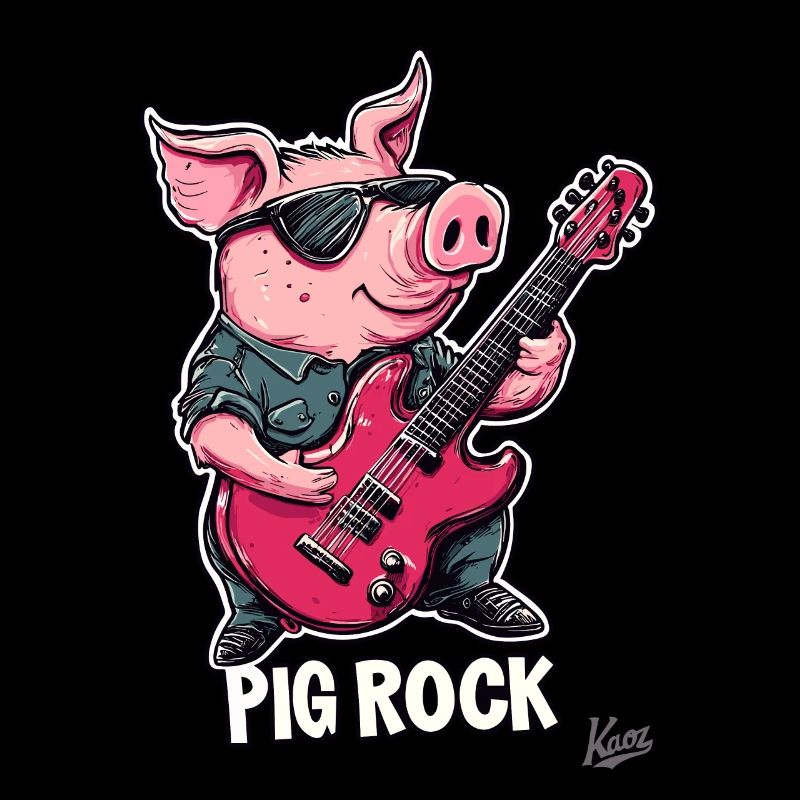Guitar Playing Rock Pig