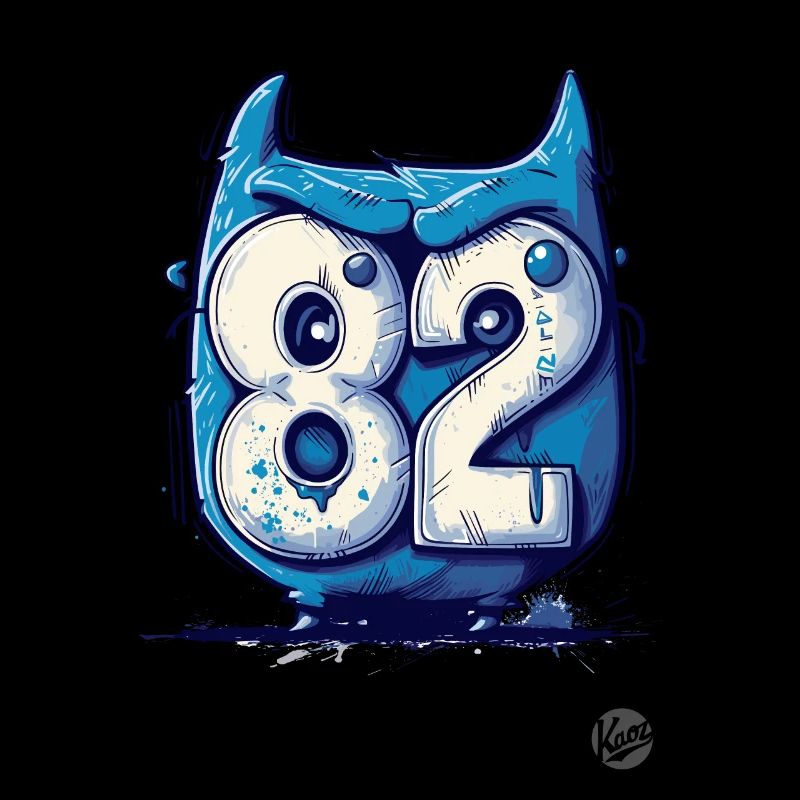 Cool « 82 » hibou design dans le style dessin animé