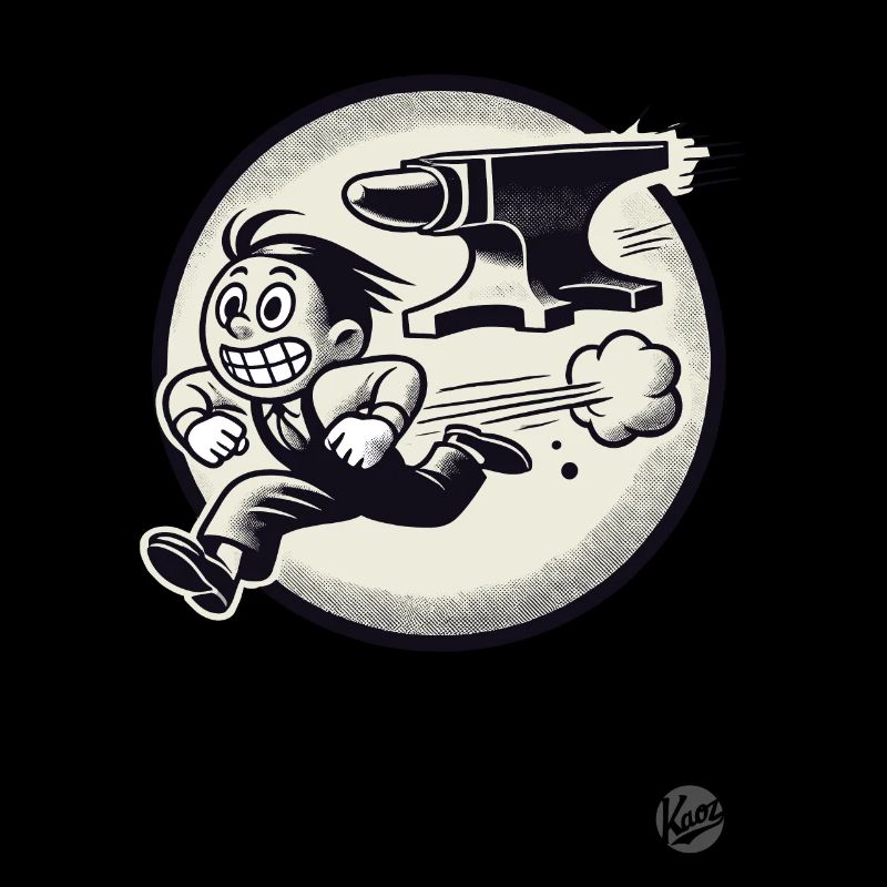 Retro Cartoon: Running Away From Problems And Anvil