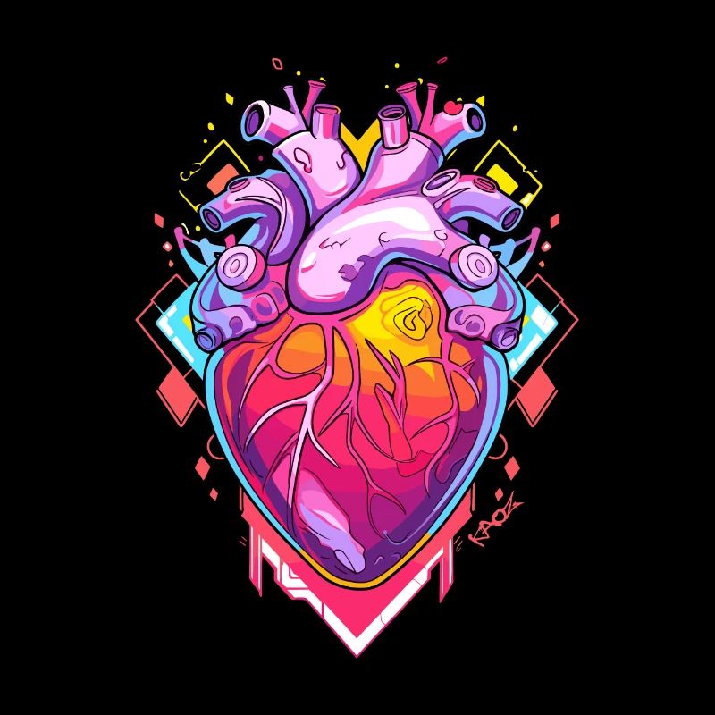 Candy-colored glass heart