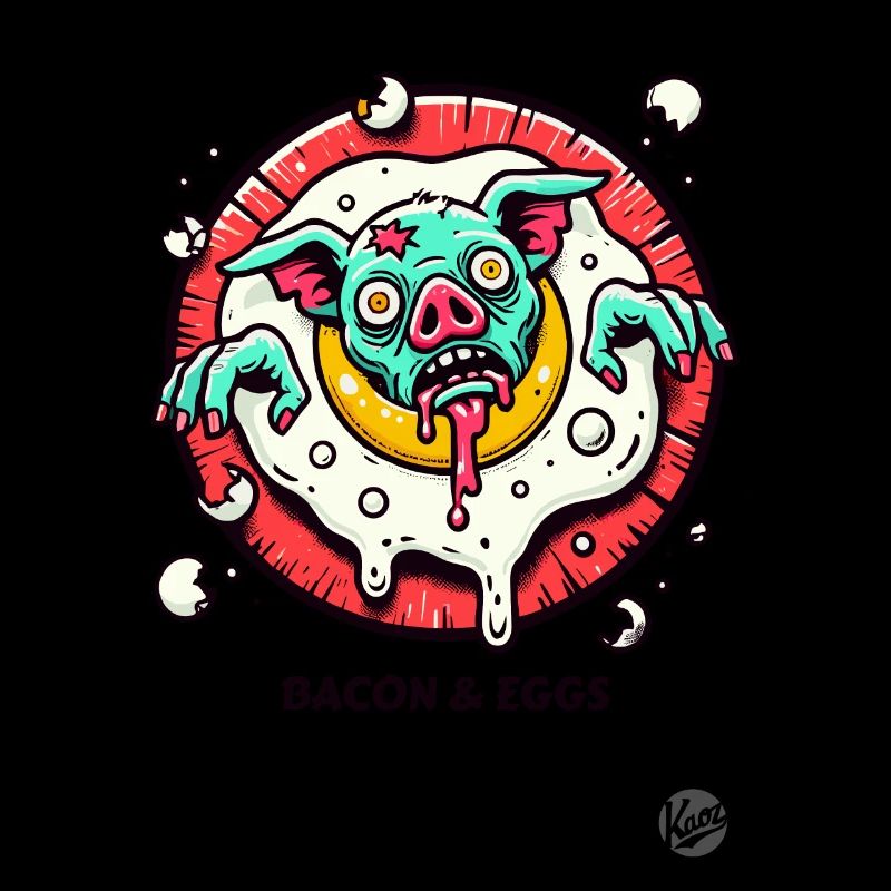 Fried egg and bacon pork for breakfast