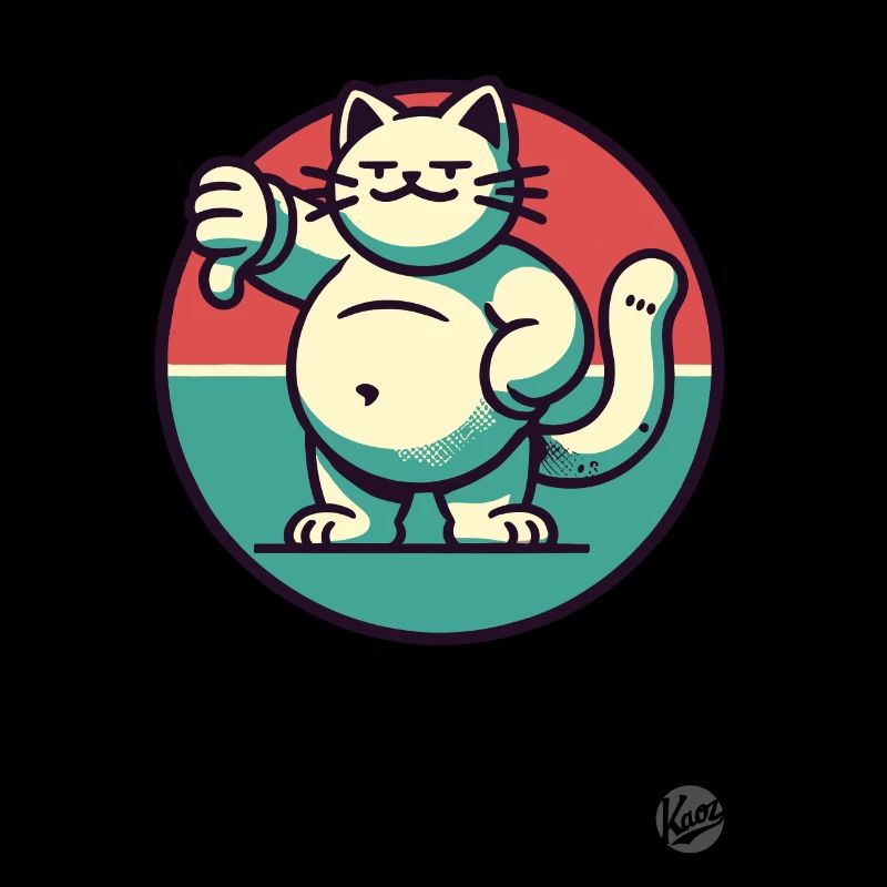 Dicke Katze mit Daumen runter