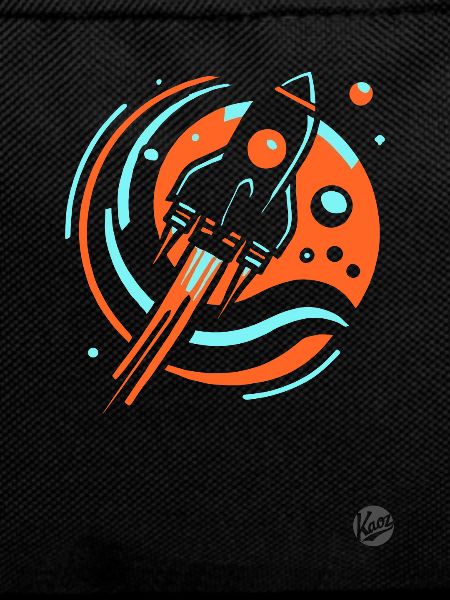 Retro Cool Cartoon Rocket
