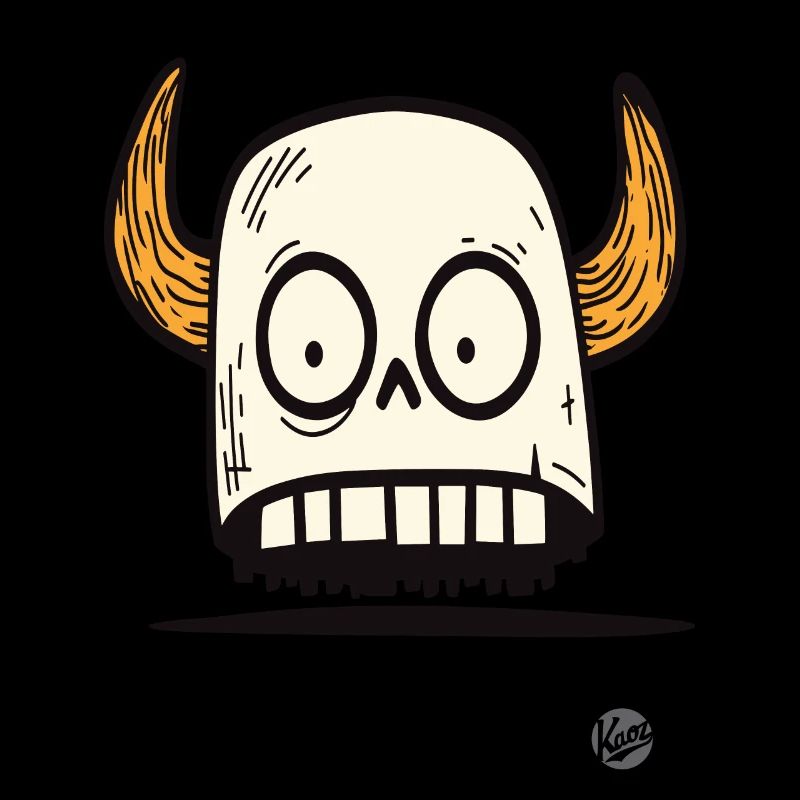 Viking skull with horns