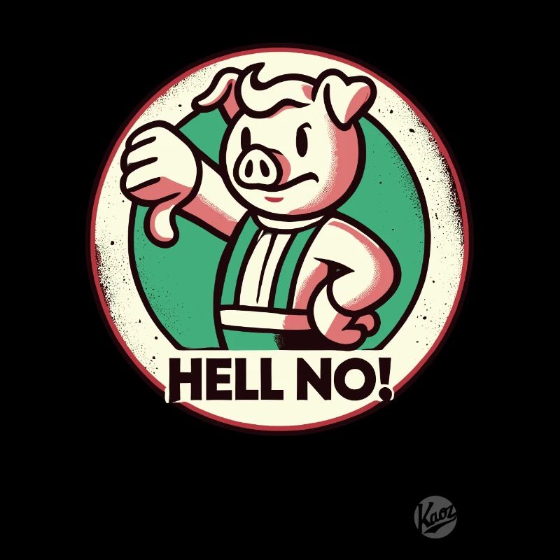 Non merci! Pouces vers le bas cochon