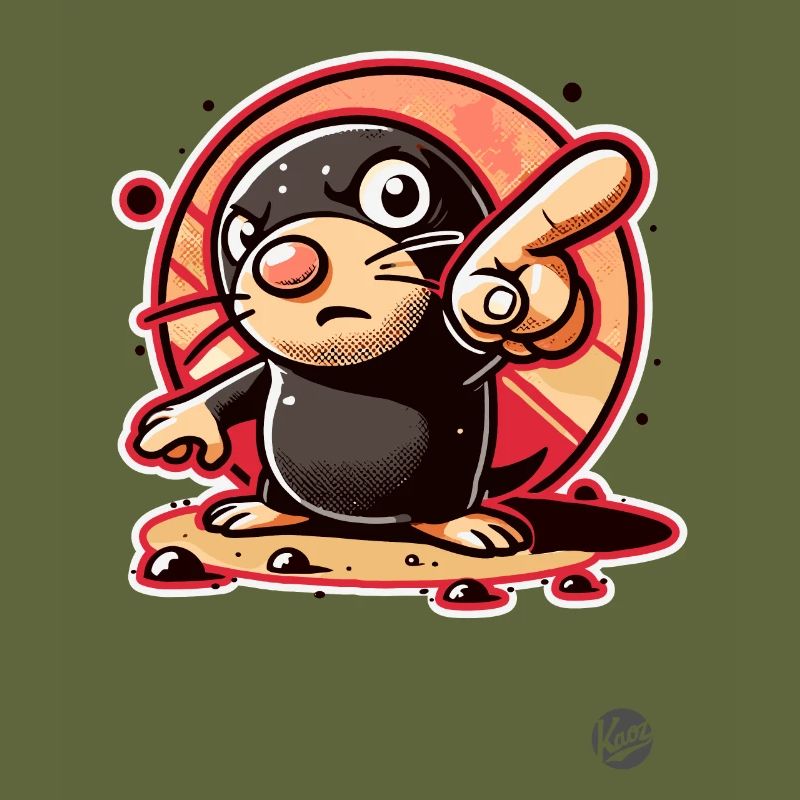 Funny mole pointing with finger