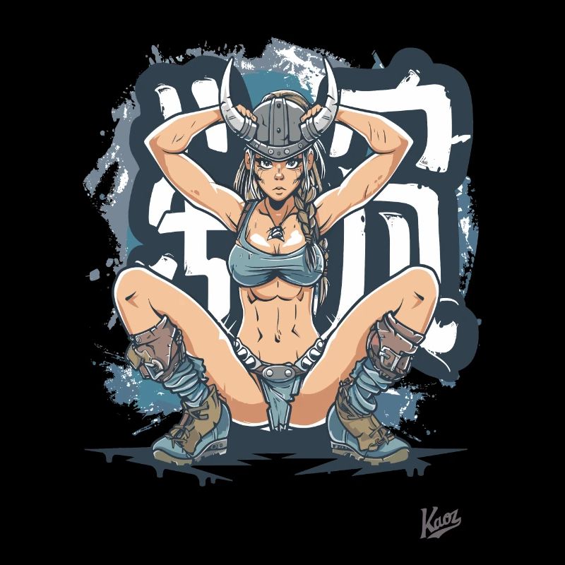 Guerrier viking et graffitis