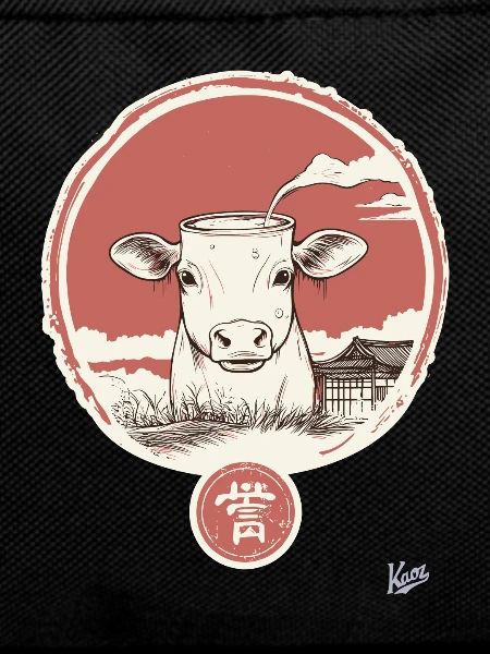 Abstract cow with milk