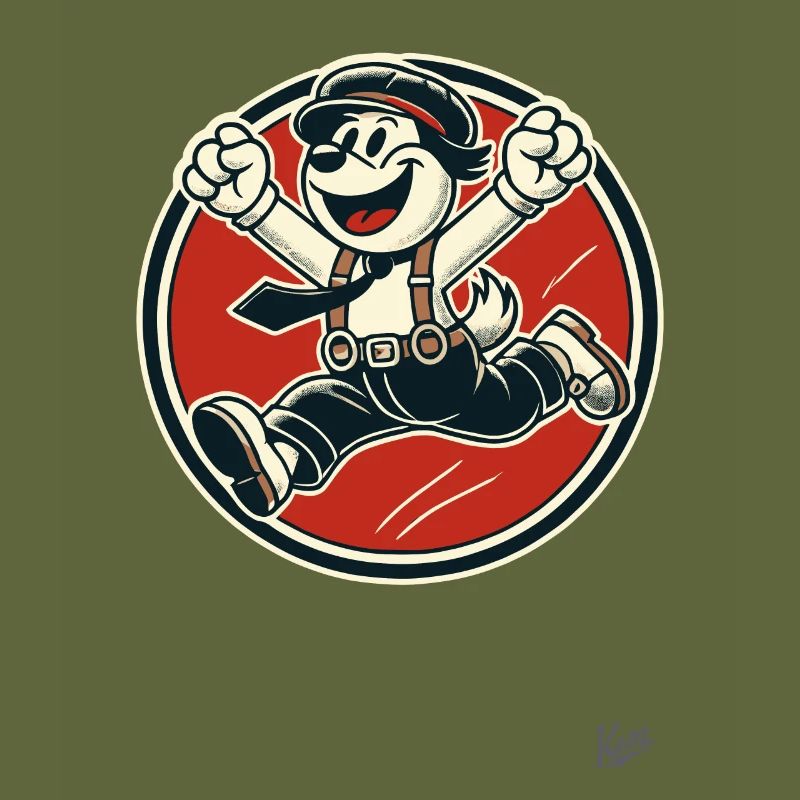 Fröhlicher Retro-Hunde-Junge