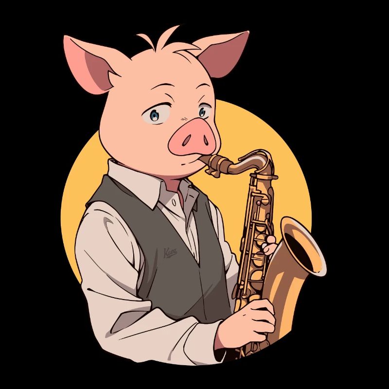Saxophone Player Pig