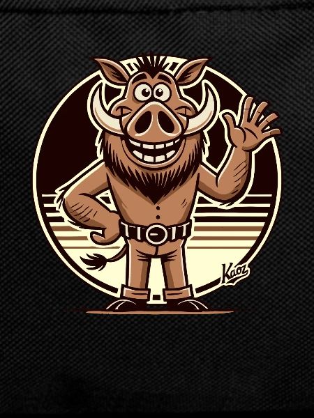 Friendly wild boar waving