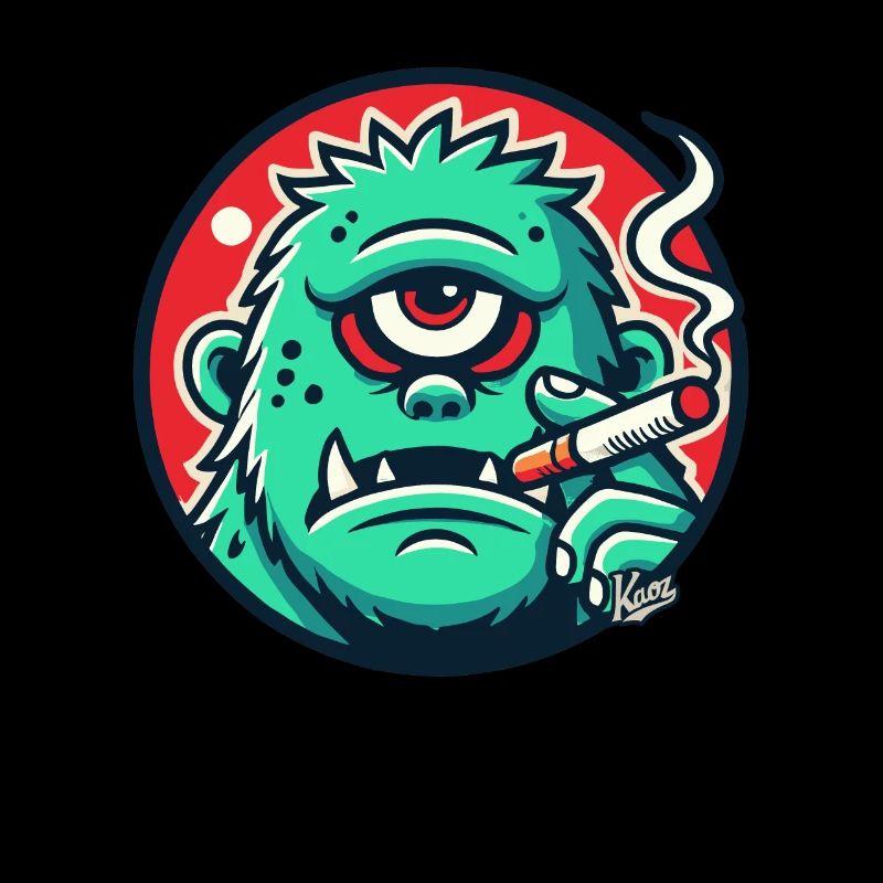 Cooler grüner Monster-Typ