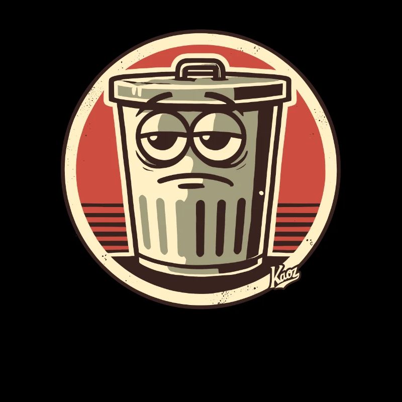 Boredom, not interested, funny trash can