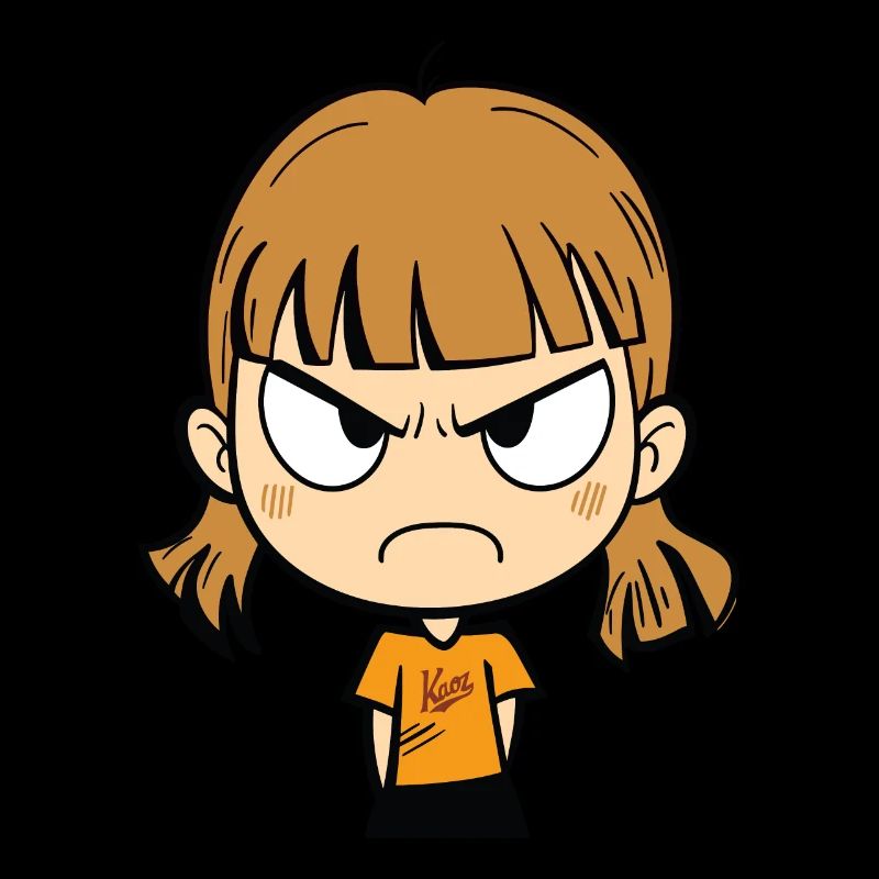 fille de dessin animé en colère