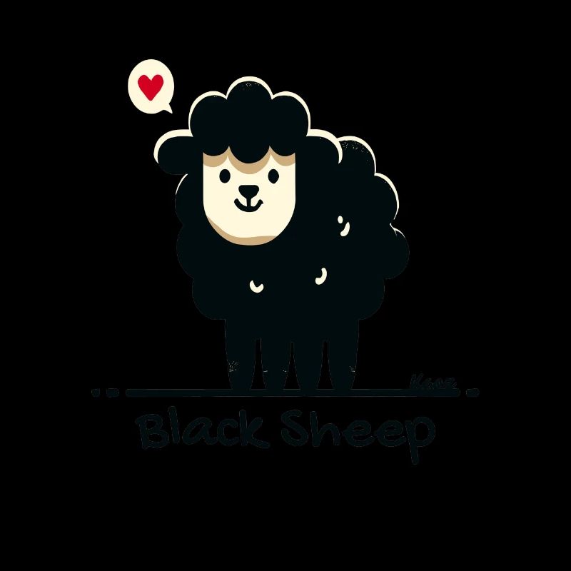 Cartoon Black Sheep