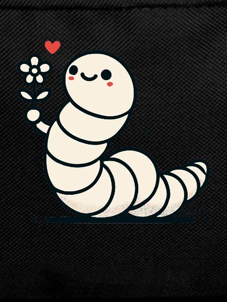 Funny Worm with Flower