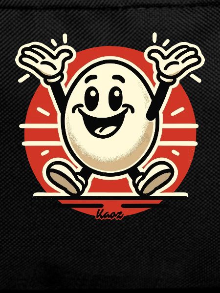 Cheerful retro cartoon egg