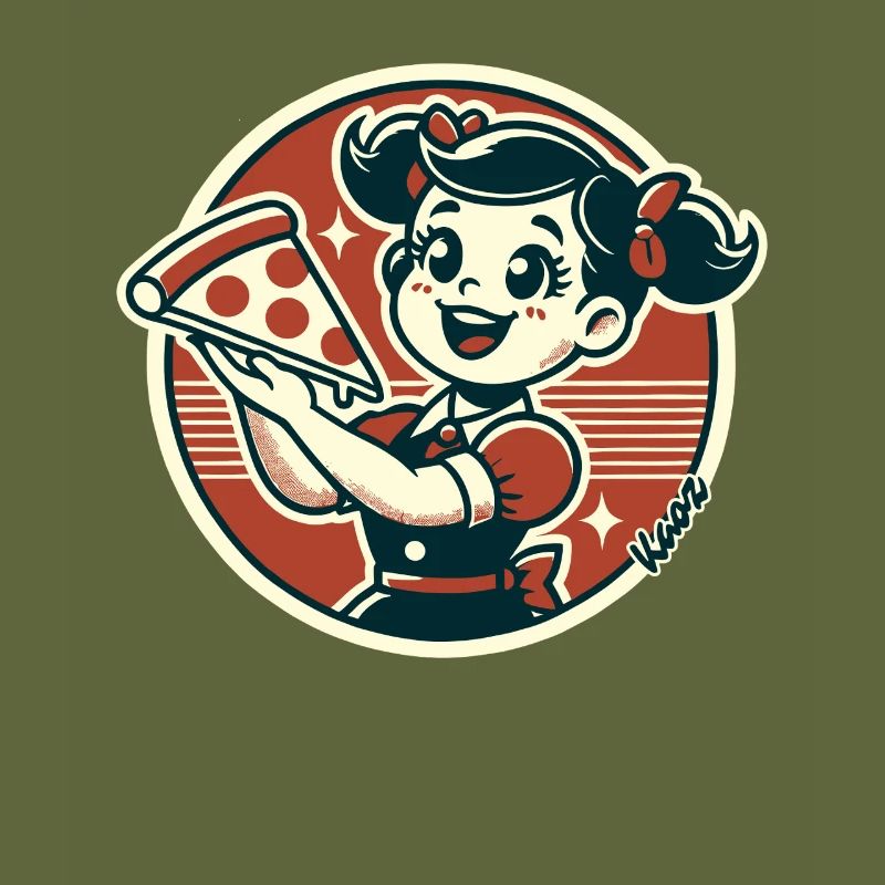 Kleines Mädchen mit Pizza