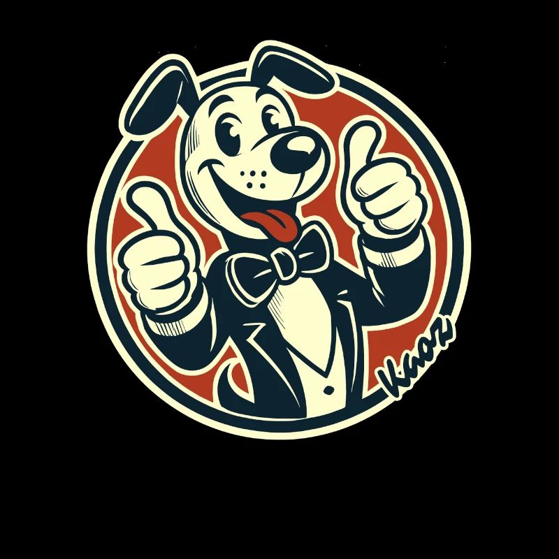 Funny Retro Dog Thumbs Up