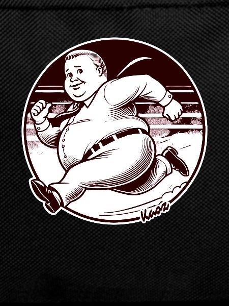 Chubby retro man running