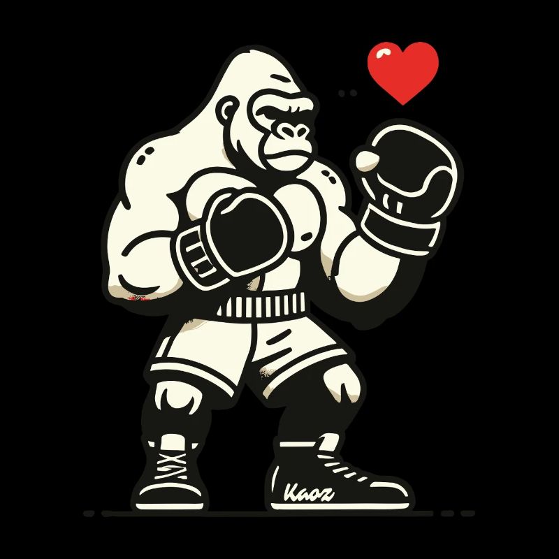 Boxer gorille avec cœur