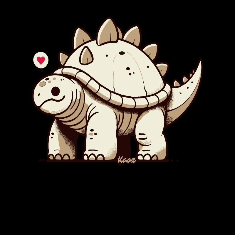 Cute dinosaur with heart