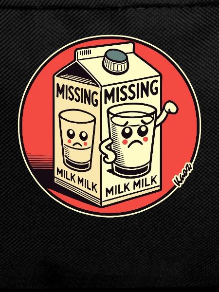 Funny Cartoon Design: Missing Milk