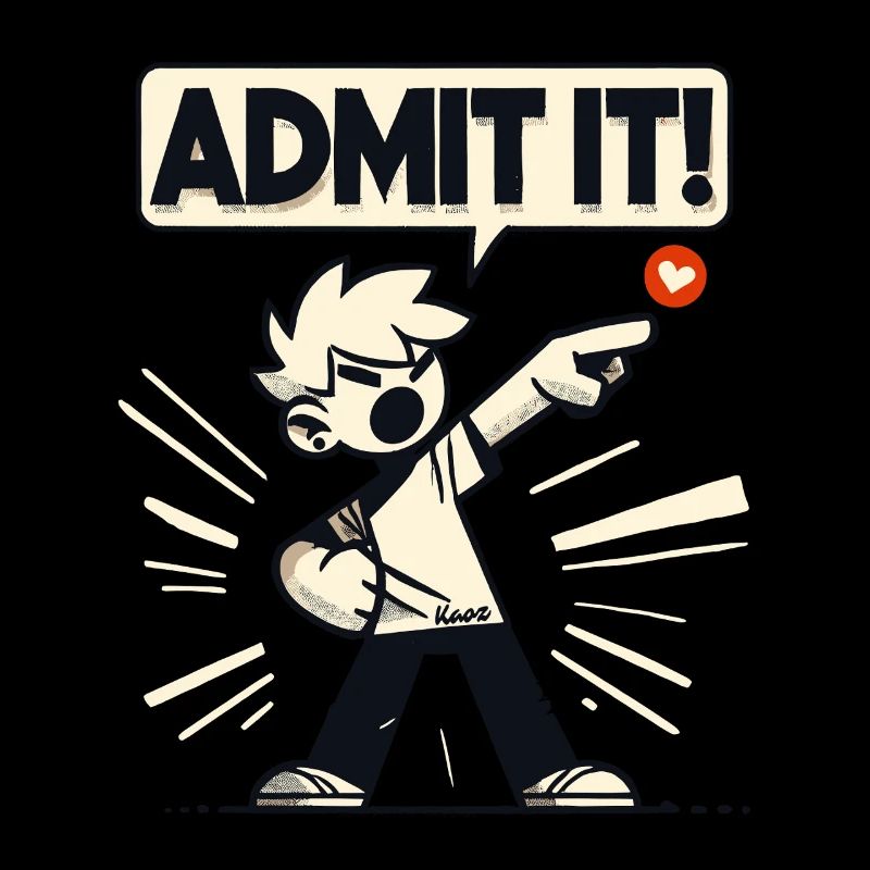 Gib es zu! Freche Ansage vom Retro Junge