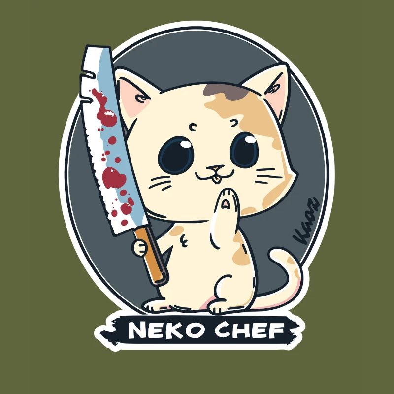 Neko Chef - Chat effronté avec couteau de chef