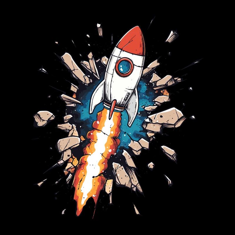 Rocket breaks through wall