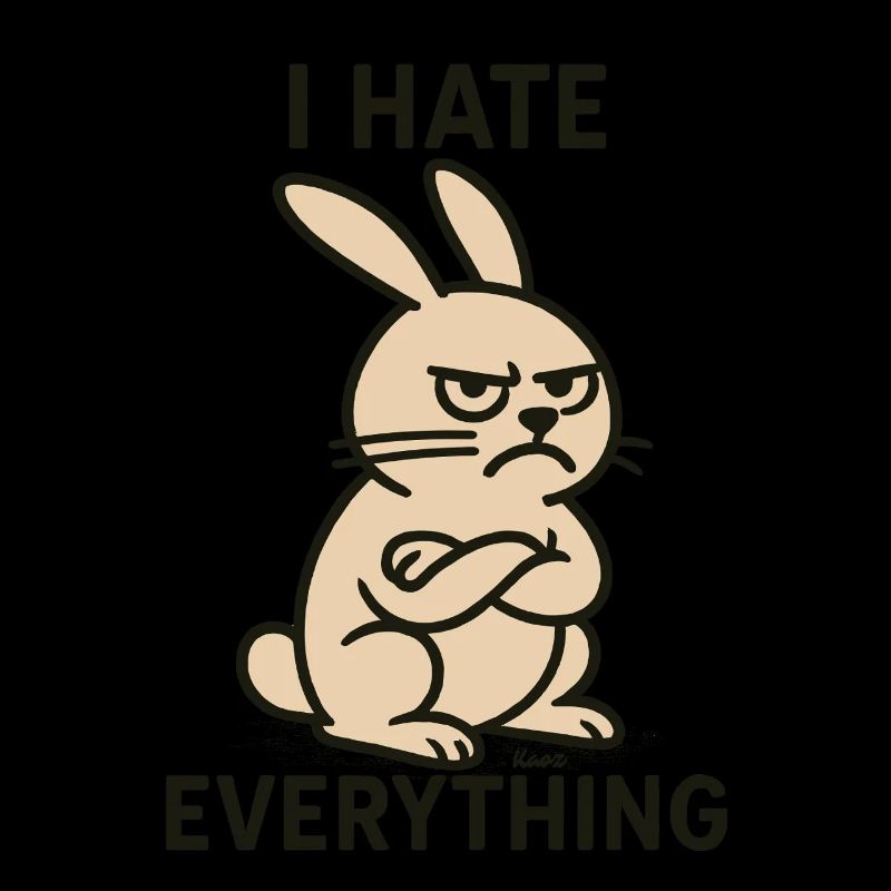 Bad mood bunny with hatred for everything