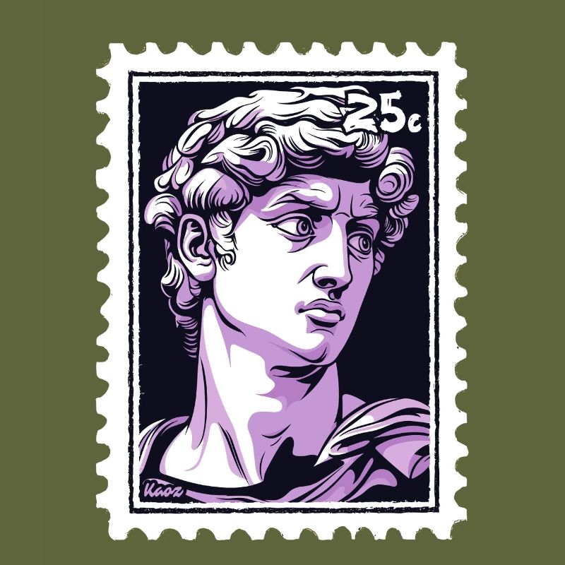 David de Florence Timbre-poste – Classique en violet