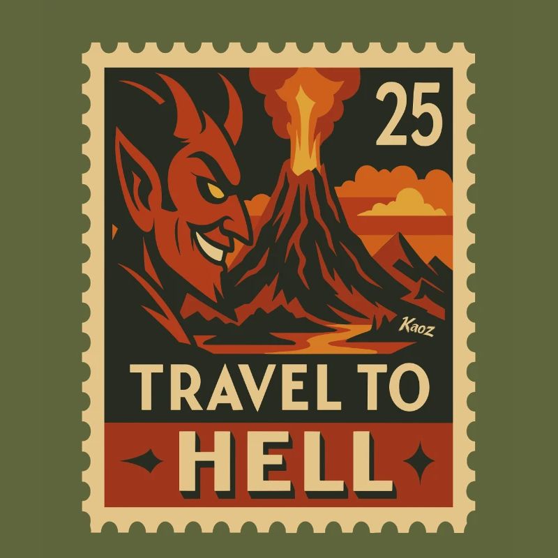 Devilish Journey to Hell as a stamp