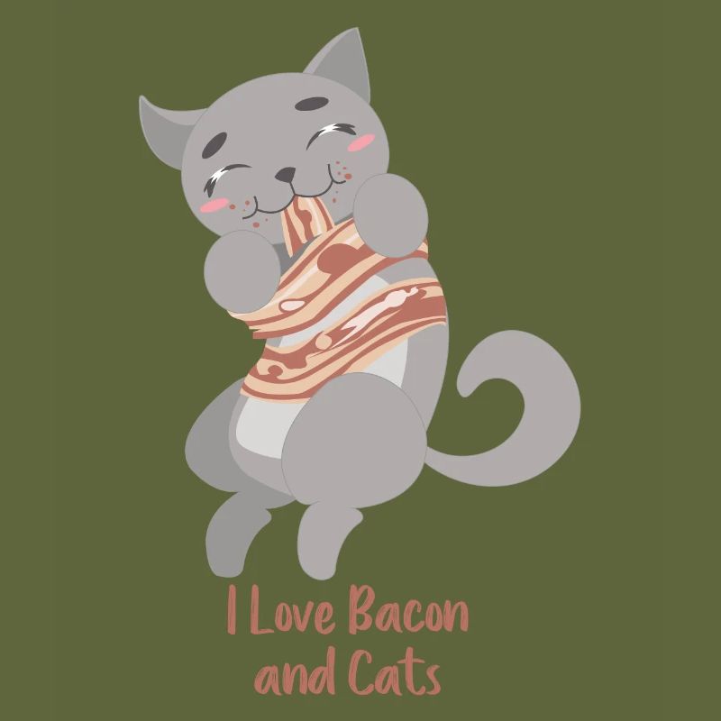 Ich liebe Speck und Katzen Kitty Lover Geschenk