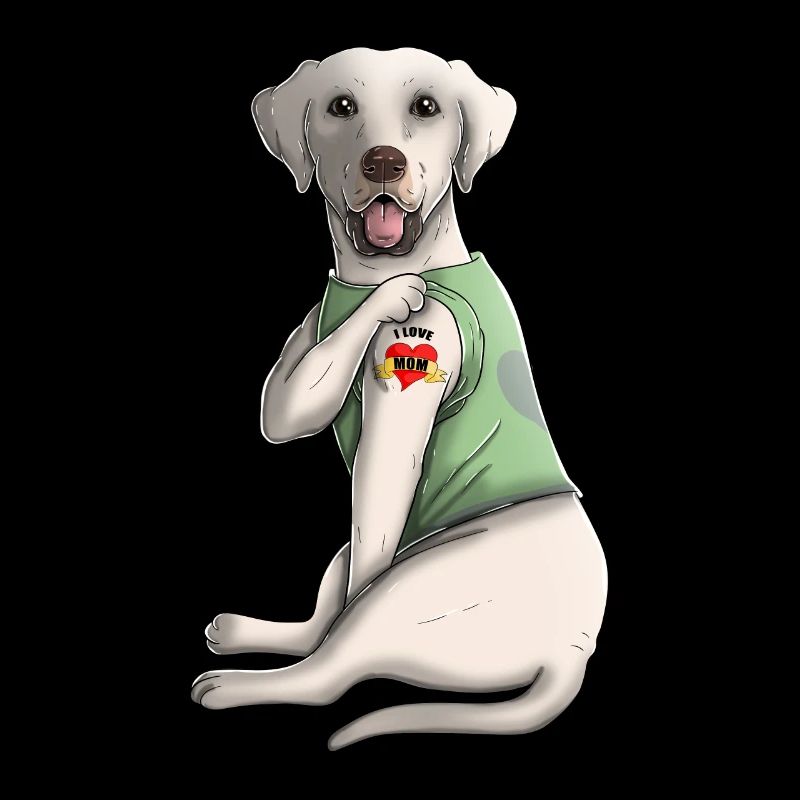 Ich liebe Mutter Tattoo Labrador Mutter Muttertagsgeschenk