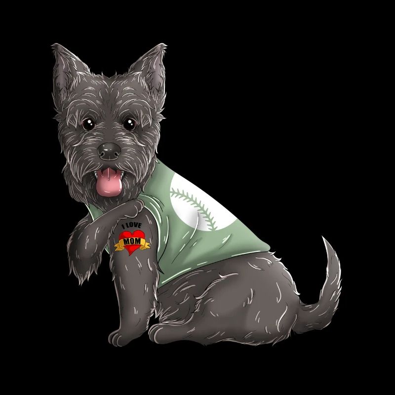 J'aime le tatouage de maman Scottish Terrier Dog
