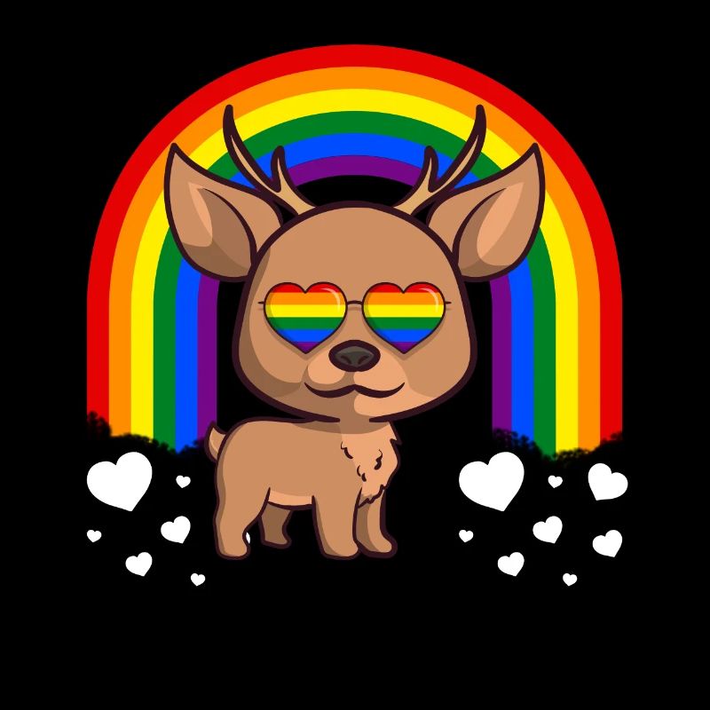 Gay Pride Rainbow LGBT Deer