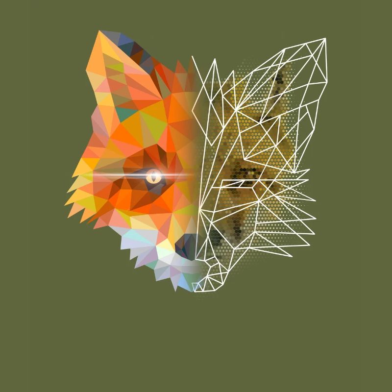 Fox Polygon Geometric Triangle Abstract Design