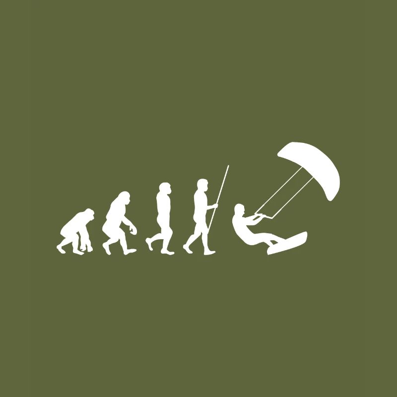 Kitesurf Human Evolution Funny Kitesurfer Blague