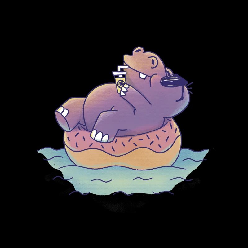 Sommer Hippo Sonne Brille Limonade Pool Donut Meer