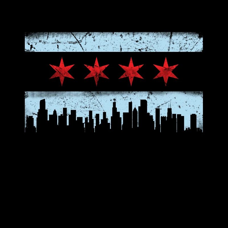 Chicago Skyline Flag Chicagoan Apparel Geschenk