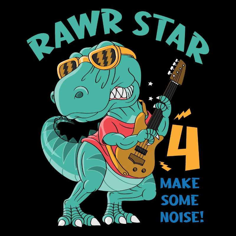 4 years birthday child, dinosaur