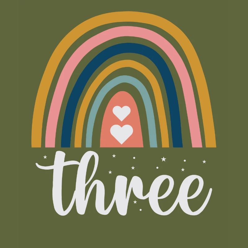 Rainbow design with three leopards For 3.